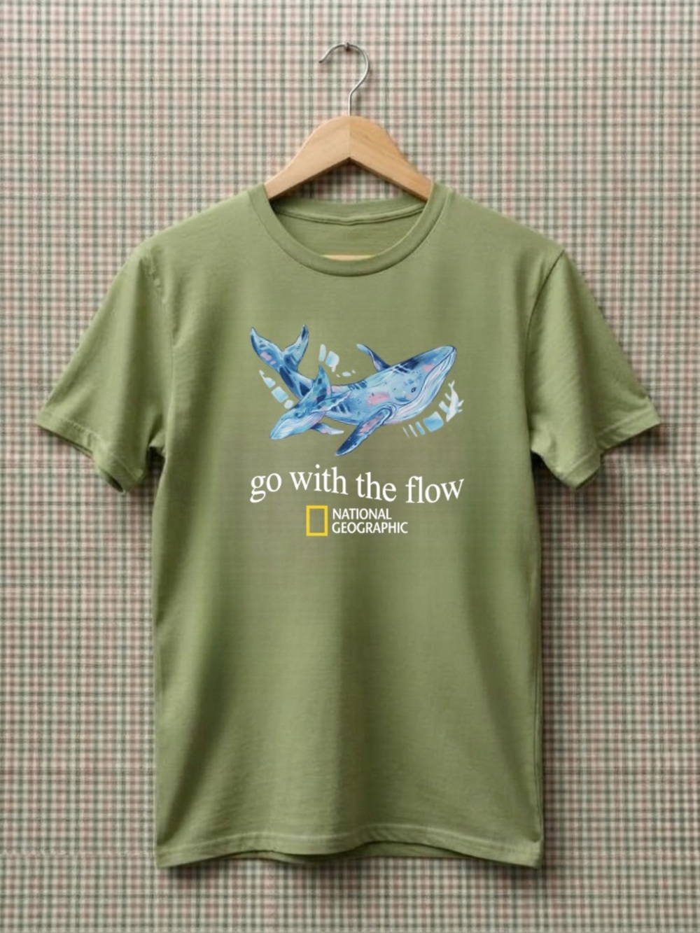 “Go With The Flow” Whale Design Shirt | Underwater |National Geographic fans